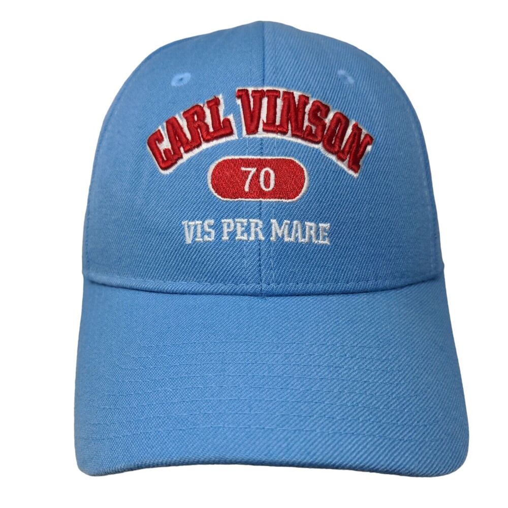 Carl Vinson 70 Vis Per Mare Snapback Hat Blue One Size Embroidered The Corps